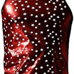 VELURA Men's Underwear Stars Vest Tops Red XL|1x Belly Dancing Bra|Underwear| Mens Clothing-image-41