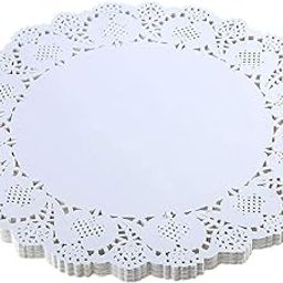 APSAMBR®-100 PCS 10.5 INCH Paper Lace Doilies Cake Decoration Liner for Wedding Birthdays Parties Table Mats (Colour : White ; Shape : Round)-image-90