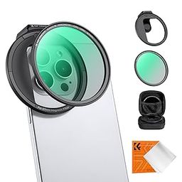 K&F Concept Clip On 67mm CPL Magnetic Phone Lens Filter Kit, Phone Clip with Magnetic Adapter Ring/Cold Shoe/Locking Knob, Polarizer Filter for iPhone 15 Pro Max 14 13-picture-11