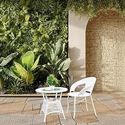 LIDDSTE Outdoor Garden Chair & Coffee Table Set | Durable All-Weather Wicker Patio Furniture 1 Patio Table and 1 Chair Perfect for Balcony, Living Room & Terrace Seating (White)-image-65