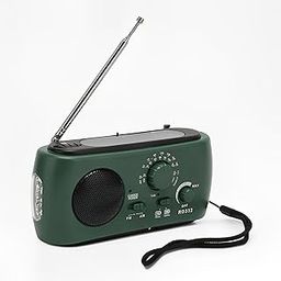 LICAEVEY Emergency Weather Radio AM FM - Solar Hand Crank Powered with Flashlight, Phone Charger & 350mAh Backup for Outdoor Camping, Hiking Emergencies (Green)-image-3