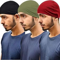 Motus Unisex Cotton Skull Cap (Pack Of 3) (BTC-BGR_Multicolour_Free Size)-image-0