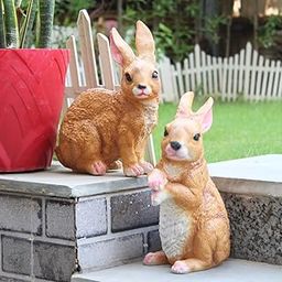 Wonderland (Set of 2 Brown Rabbits | Garden Decor | Garden Statue |Animal Figurine Rabbit Decorative Showpiece Gift Item-image-23