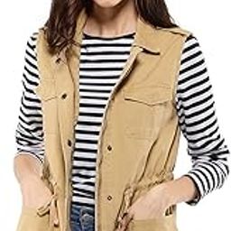 Women's Zip Up Sleeveless Jacket Utility Anorak Outwear Cargo Vest-image-22