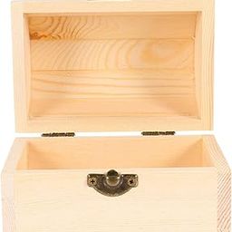 UPKOCH Wood Craft Box Unpainted DIY Artist Tool and Brush Storage Box Case with Locking Clasp DIY Storage Chest Treasure Case-10