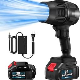 Saker Cordless Leaf Blower Portable Dust Cleaner Handheld Turbo Jet Blower 180000 RPM Compressed Air Duster with Adjustable Speed for Patio Cleaning, Drying,Camping 2 Batteries-0