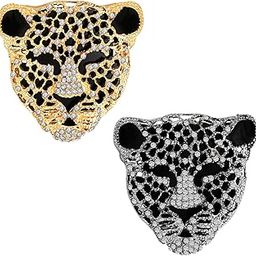 Combo 2 Lion Face Shaped Crystal Stone Studded Wedding Brooch/Lapel Pin for Men (CO1105769M)-image-24