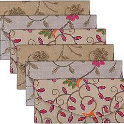 Heart Home Silk 6 Pieces Money Envelope for Shagun Wedding (Multi) - CTHH21428-26