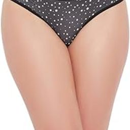 Women's Polyamide Low Waist Outer Elastic Bikini Panty - Black-image-85
