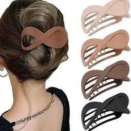 ginoya brothers Hair Clips For Women Hair Claw Clips For Women Thin Thick Curly Hair, Big Matte Banana Clips,Strong Hold Jaw Clips,Natural Colors. (Pattern 3), Multicolor-image-95