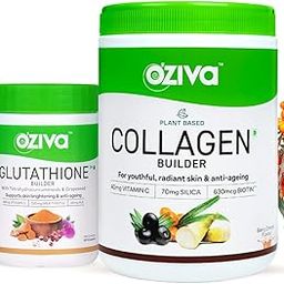 OZiva Plant Based Collagen Berry Orange Supplement 250 grams and OZiva Plant Based Glutathione Builder 60 Vegetarian Capsules-15