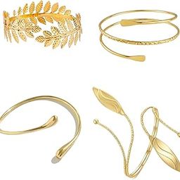 4Pcs Arm Cuff Jewellery for Women, Gold Arm Cuff Bracelet for Girls,Adjustable and Comfortable Fit for Formal Events and Casual Wear-image-30