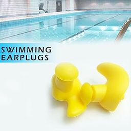 Meirs Swimming & Bathing Ear Plugs Reusable Waterproof Silicone for Swimming, Bathing, and Noise Blocking (1 Pair Yellow)-0
