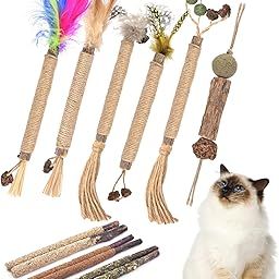TINDTOP Silvervine Cat Chew Sticks Natural Cat Chew Sticks with Catnip for Cleaning Kitten Teeth and Killing (Pack of 12)-2