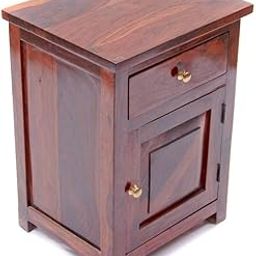 Shri Shyam Enterprises Solid Sheesham Wood Bedside End Table Nightstand for Home Living Room Bedroom - L45XW38XH60 Cm., Brown-15