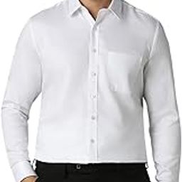 louis philippe Men's Cotton Slim Fit Textured All Day Comfort Effortless Ironing Shirt-picture-47