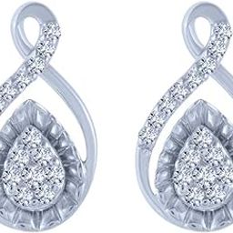 18k (750) White Gold and Diamond Stud Earrings for Women-image-98