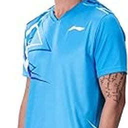 Li-Ning ATSUA51 Men's Badminton T-Shirt, V-Neck, Breathable, Sweat-Wicking-6