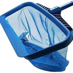 Plopex Eco Swimming Pool Skimmer Net, Heavy Duty Swimming Leaf Rake Cleaning Tool with Deep Fine Nylon Mesh Net Bag - Fast Cleaning, Easy Scoop Edge, Debris Pickup Removal 19"-14