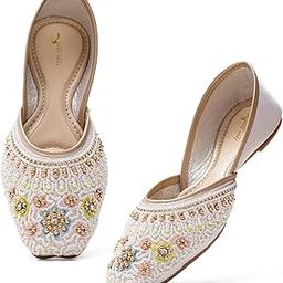FROH FEET Women's Handcrafted Embellished Jutti | Traditional & Stylish Jutti Ethnic Footwear | Comfortable & Festive for Women-image-27