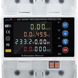 amiciSmart 3-Phase WiFi Energy Meter | Bi-Directional 80A Ampere Meter with Over/Under Voltage, Current & Leakage Protection | Electric Meter for Home Monitoring and Safety-2