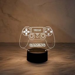 GIFTMEBAZAR Personalized Name Lamp 3D Illusion Game Controller Night Lamp Table with Warm White Light & USB Powered Gaming Room Decor Light Gift for Gamer Birthday Gift-21