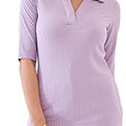 Woody-Lilac Elbow Length Lilac Purple Women Top-picture-17