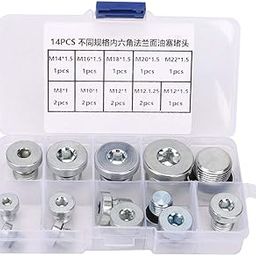 14 Pcs Oil Pan Drain Plug Set Wide Application Range Very Practical Made of Fine Material Portable Box Suitable for Water Pipes Machinery Beer Convenient Carrying Storage-image-84