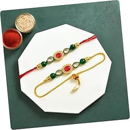 Rakhi Set of 2, Rakhi for Brother and Bhabhi, Rakhi for Brother, Boy Men, Bhai, Elder Bhaiya, Rakhis For Rakshabandhan, Tilakk Set, Rakshabandhan Set for Men, Raksha Sutra Thread Set.-image-16
