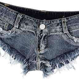 Women Slim Fit Low Waist Distressed Jeans Hot Micro Stretchy Denim Shorts L | Shorts-19