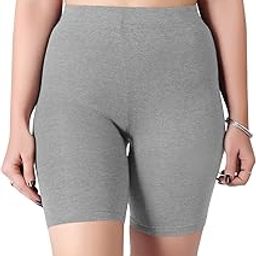 Women WORTH Cotton Stretchable Cycling Shorts for Girls Knee Length Tights Fit Under Skirts Sports Gym Yoga Running Panties-image-42