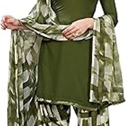 Women's Crepe Dress Material (FORAM Mehandi Free Size)-picture-17