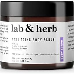 Lab & Herb Anti Aging Body Scrub with Retinol, Hyaluronic Acid & Rosehip Extract for Men and Women | (100gm)-image-19