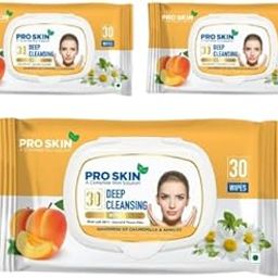 PROSKIN Deep Cleansing Wipes | Face Cleansing Wipes | Made with Natural & Viscose Fibre | Goodness of Chamomilla & Apricot | Paraben & Alcohol Free (90 Sheets) (Pack of 3)-27