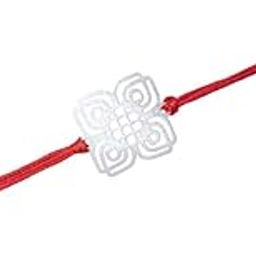 House of Aadyaa 92.5 Sterling Silver Mandala Bloom Rakhi for Brother | Handcrafted with Red Thread | Designer Thread for Raksha Bandhan Gifting-22