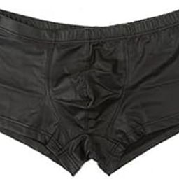 VELURA Men's Boxer PU Leather Shorts Low Rise Ring Clubwear Elastic Trunk Black M|1 Pair x Diving Socks|Underwear| Mens Clothing-image-51