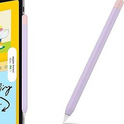 Meyaar Pencil Case Compatible with Apple Pencil 2nd Generation Case, Sleeve Silicone Cover Accessories for Apple Pencil 2nd Generation (Purple, Pink)-22