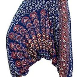 Alphanic Man & Women's Loose Fit Rayon Harem Pants Blue-28