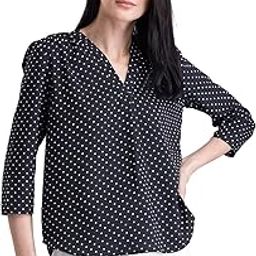 Women's Polyester Printed 3/4thsleeve Regular Fit Top (TP483BKWH)-picture-4