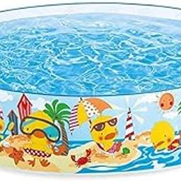 Intex 4 Feet Swimming Pool for Kids Non-Air Without Air Home Garden Farmhouse, No Need for an Air Pump Just Unfold and Ready to Use-11