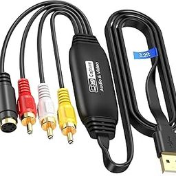 VHS to Digital Converter 1080P,USB Video Capture Card Device,RCA to USB,Converter VHS to Digital,Video Converter for VHS VCR Hi8 Mini DV to Digital,for Tape Player Camcorder PC TV DVD Mac OS Windows-image-2