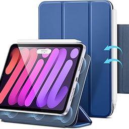 ESR for iPad Mini 7 Case A17 Pro 2024, iPad Mini 7th/6th Generation 8.3 inch Cover, Convenient Magnetic Attachment, Auto Sleep/Wake, Supports Pencil Pro/USB-C, Slim and Silky, Rebound Series, Blue-image-28