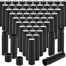 ZUQIAN 100 Pack Empty Lip Balm Tubes, 5ml/5g Plastic Lipsticks Filling Containers, Lip Balm Tube with Caps for Women Girl DIY Handmade Chapstick, Lipsticks, Black-34