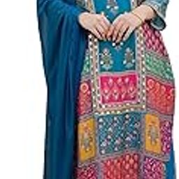 Women's Cotton Printed Sequence Embroidered Work Straight Kurta Dupatta Pant Set-image-64