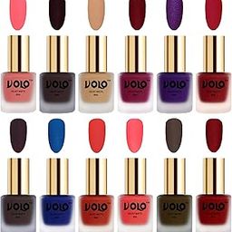 Volo Velvet Dull Matte Nail Polish Combo in Wholesale Rate(Dark Peach, Dark Wine, Skin Nude, Carrot Red, Metallic Dark Purple, Dark Coffee 96 ml) Pack of 12-image-93
