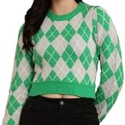 Women's Acrylic Round Neck with Full Sleeve Green Sweater-image-36