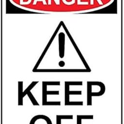 Weatherproof Plastic Vertical OSHA Danger Keep Off Sign with English Text and Symbol-image-69