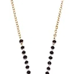 rubans 18K Gold Plated Elegant AD Studded & Black Beads Mangalsutra for Women, Perfect for any Special Occasions-picture-8