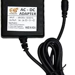 Electronic Spices 9v 2a Dc Power Supply Adapter with 5.5mm X 2.5mm Male Plug Pin Connector-27