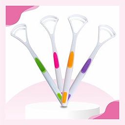 FLASHFOX plastic tongue cleaner Fights Bad Breath & Oral Health Care Improved Taste Sense for fresh people of india for adult & children Flexible Handle Easy to Use pack of 4 tongue cleaner plastic.-image-48